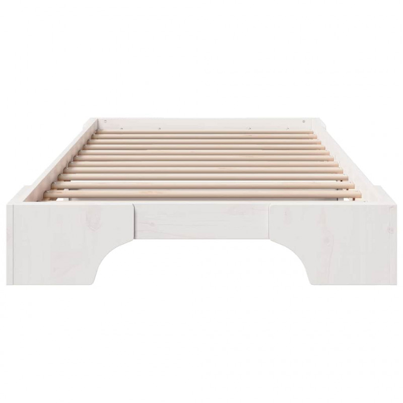 Ramka łóżka Biały 100 x 200 cm Lite drewno sosnowe