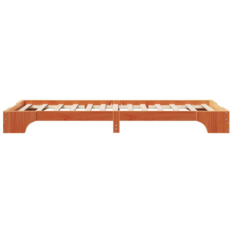 Ramka łóżka Woskowy Brąz 100 x 200 cm Lite drewno sosnowe