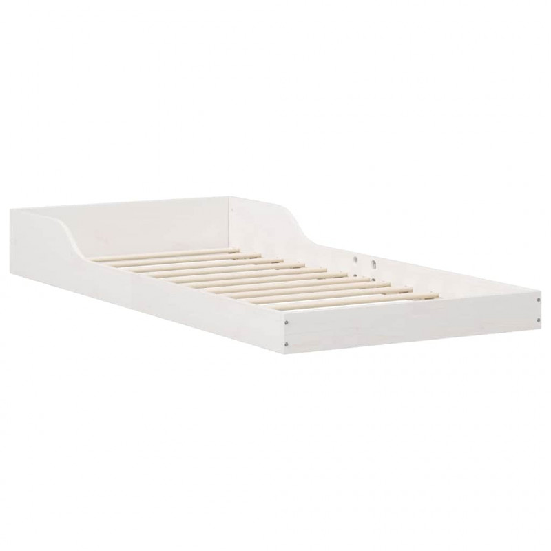 Ramka łóżka Biały 80 x 210 cm Lite drewno sosnowe