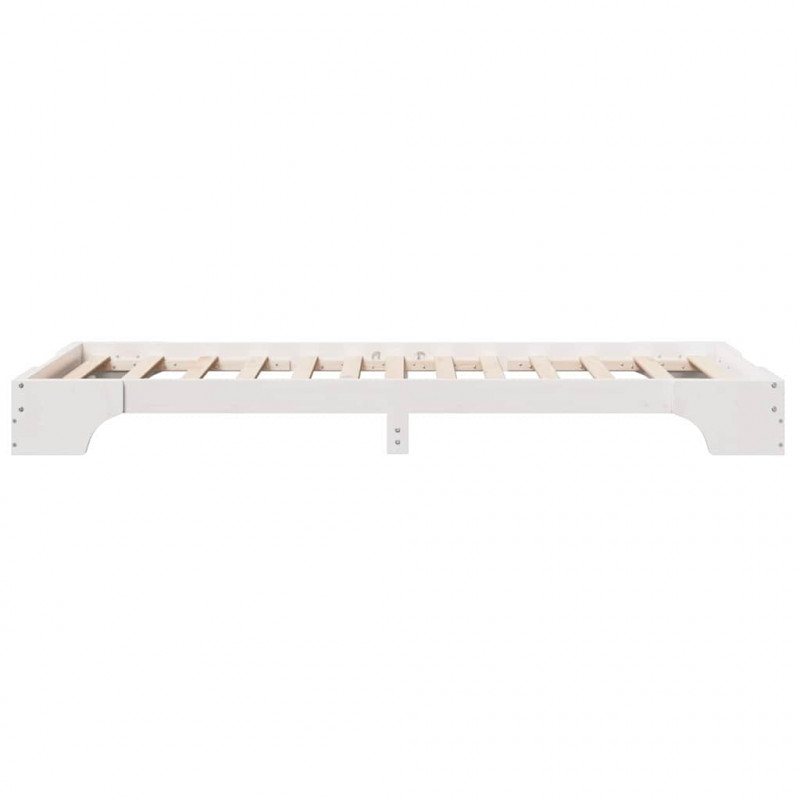 Ramka łóżka Biały 80 x 200 cm Lite drewno sosnowe