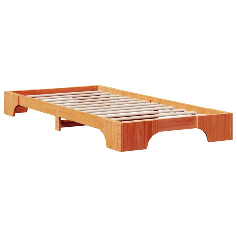 Ramka łóżka Woskowy Brąz 80 x 200 cm Lite drewno sosnowe