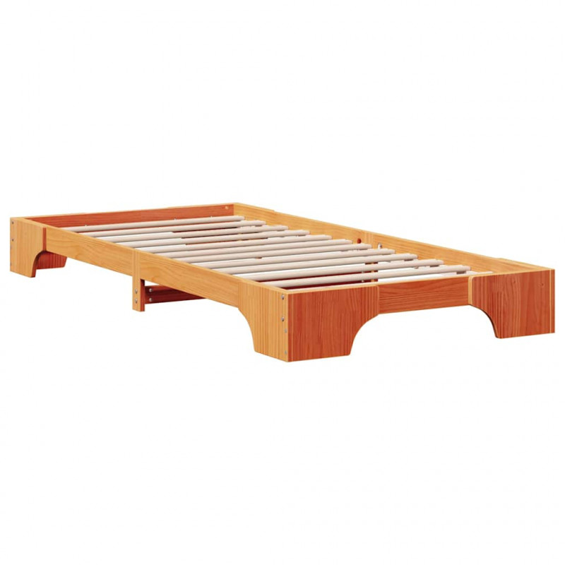 Ramka łóżka Woskowy Brąz 80 x 200 cm Lite drewno sosnowe