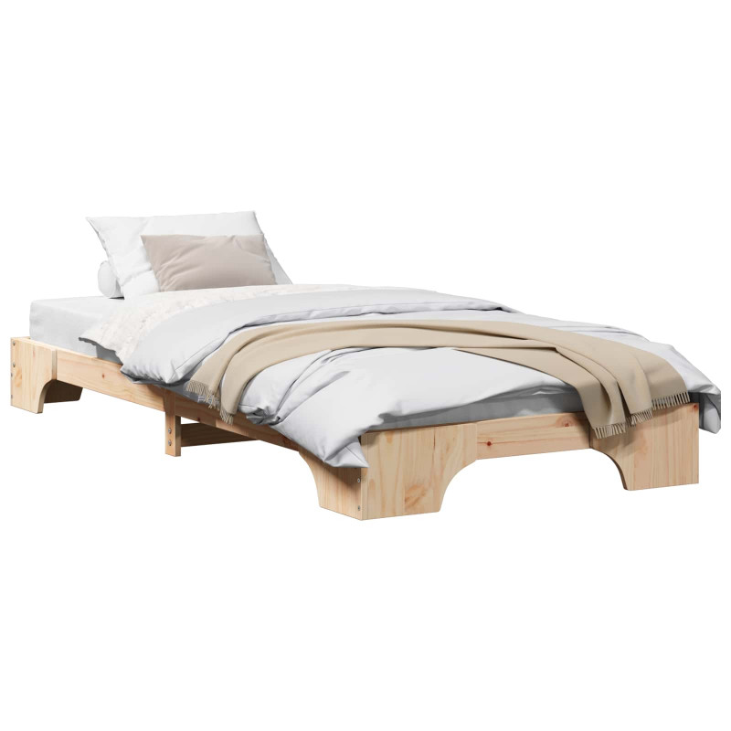 Ramka łóżka Naturalny 75 x 190 cm Lite drewno sosnowe