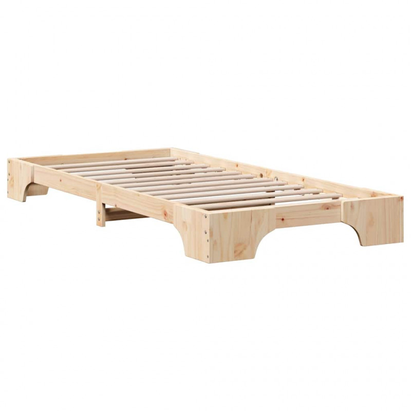 Ramka łóżka Naturalny 75 x 190 cm Lite drewno sosnowe