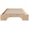 Ramka łóżka Naturalny 75 x 190 cm Lite drewno sosnowe