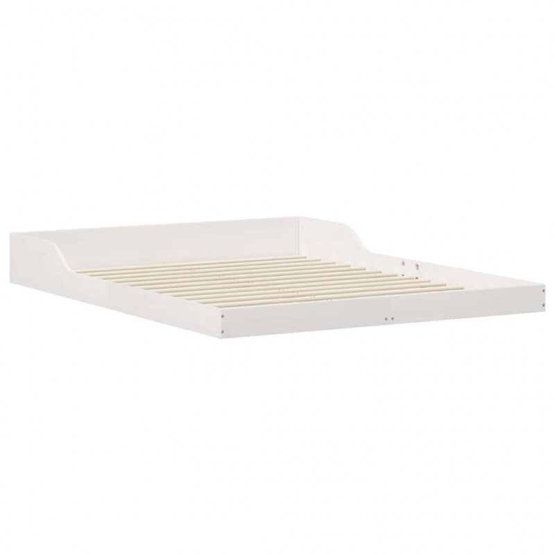 Ramka łóżka Biały 140 x 210 cm Lite drewno sosnowe