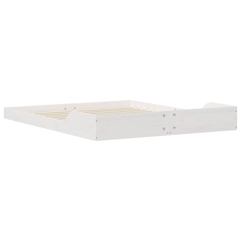 Ramka łóżka Biały 140 x 210 cm Lite drewno sosnowe