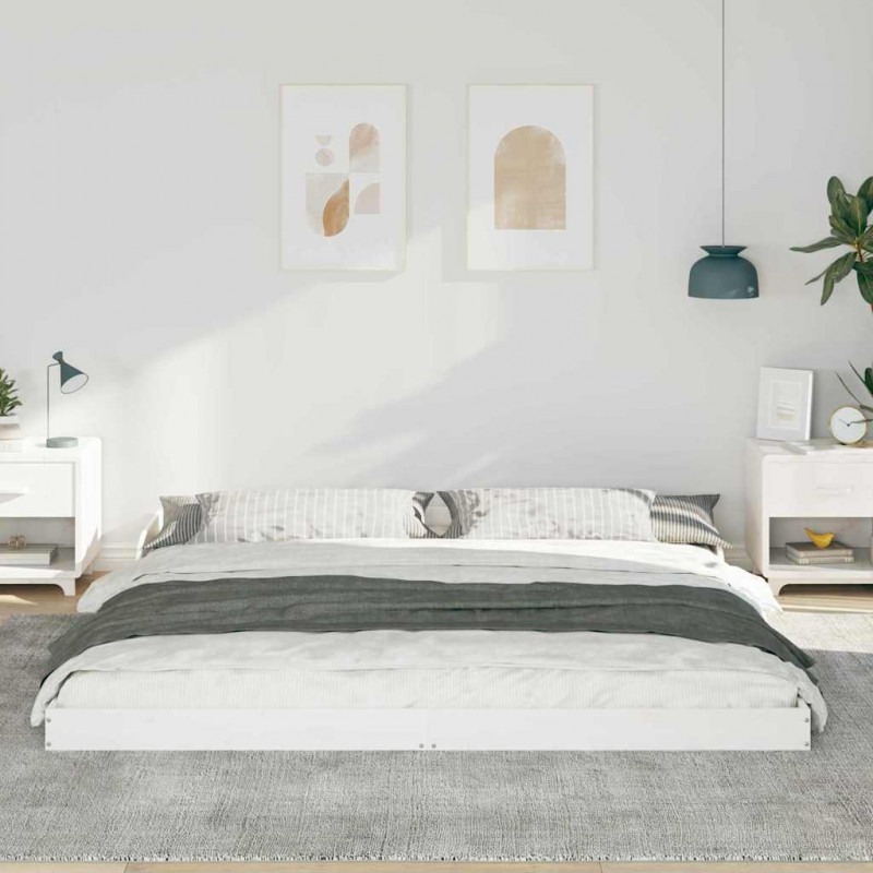 Ramka łóżka Biały 180 x 210 cm Lite drewno sosnowe