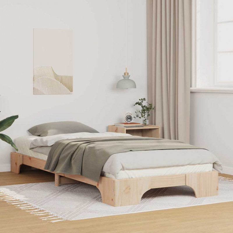 Ramka łóżka Brązowy 100 x 210 cm Lite drewno sosnowe