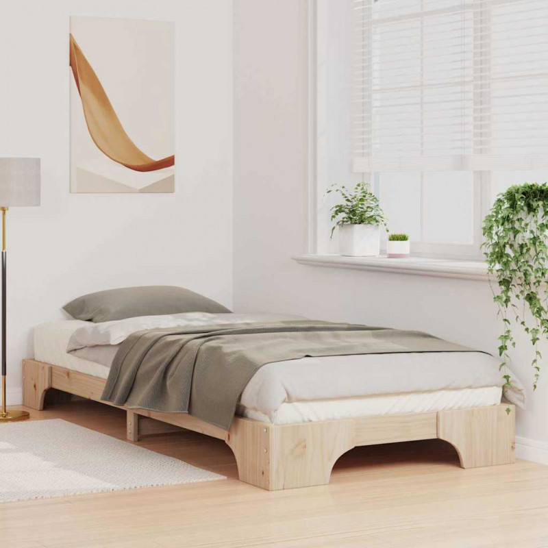 Ramka łóżka Brązowy 100 x 210 cm Lite drewno sosnowe