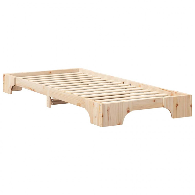 Ramka łóżka Brązowy 100 x 210 cm Lite drewno sosnowe