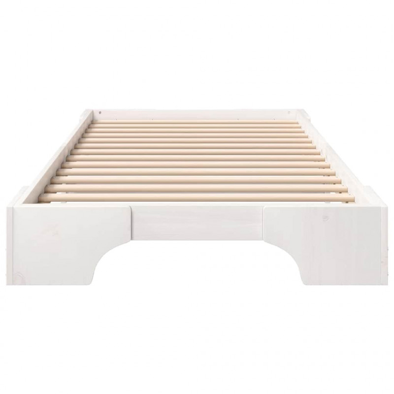 Ramka łóżka Biały 100 x 210 cm Lite drewno sosnowe