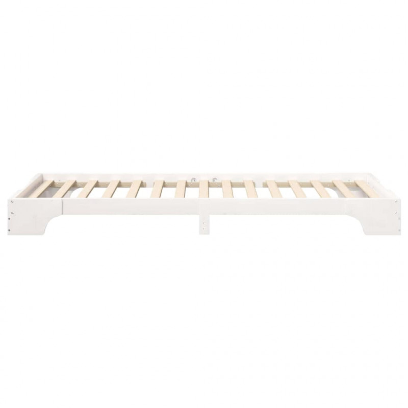Ramka łóżka Biały 100 x 210 cm Lite drewno sosnowe