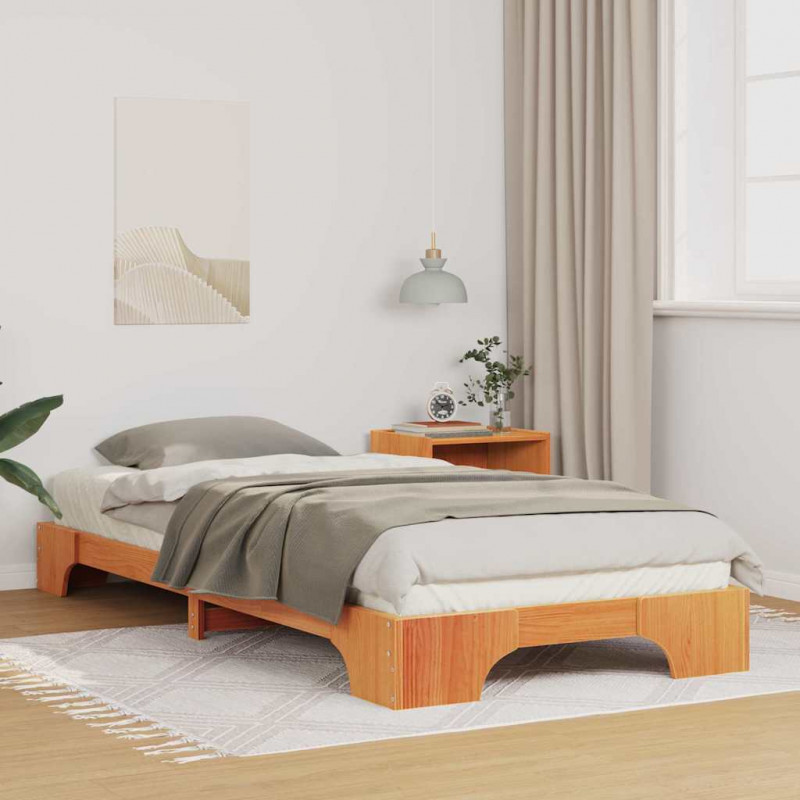 Ramka łóżka Brązowy 100 x 210 cm Lite drewno sosnowe