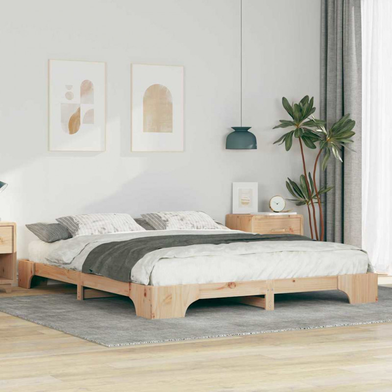 Ramka łóżka Brązowy 160 x 210 cm Lite drewno sosnowe