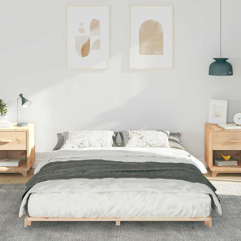 Stelaż łóżkowy Brązowy 140 x 200 cm Lite drewno sosnowe