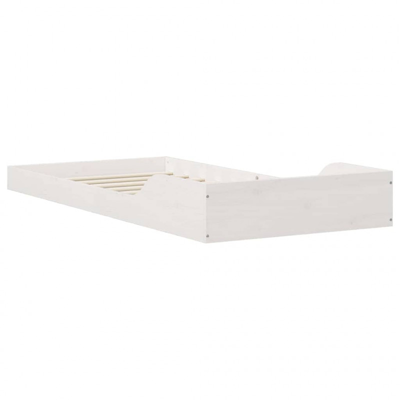 Ramka łóżka Biały 90 x 220 cm Lite drewno sosnowe