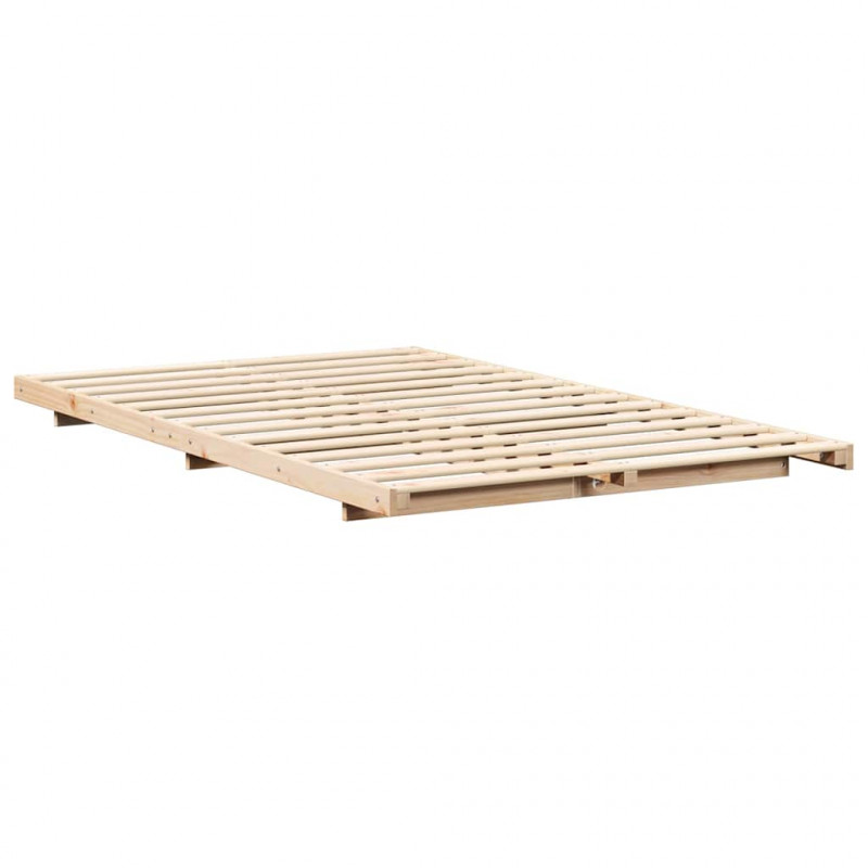 Stelaż łóżkowy Brązowy 140 x 190 cm Lite drewno sosnowe