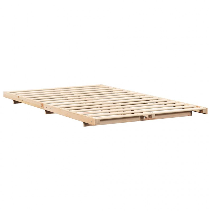 Stelaż łóżkowy Brązowy 135 x 190 cm Lite drewno sosnowe