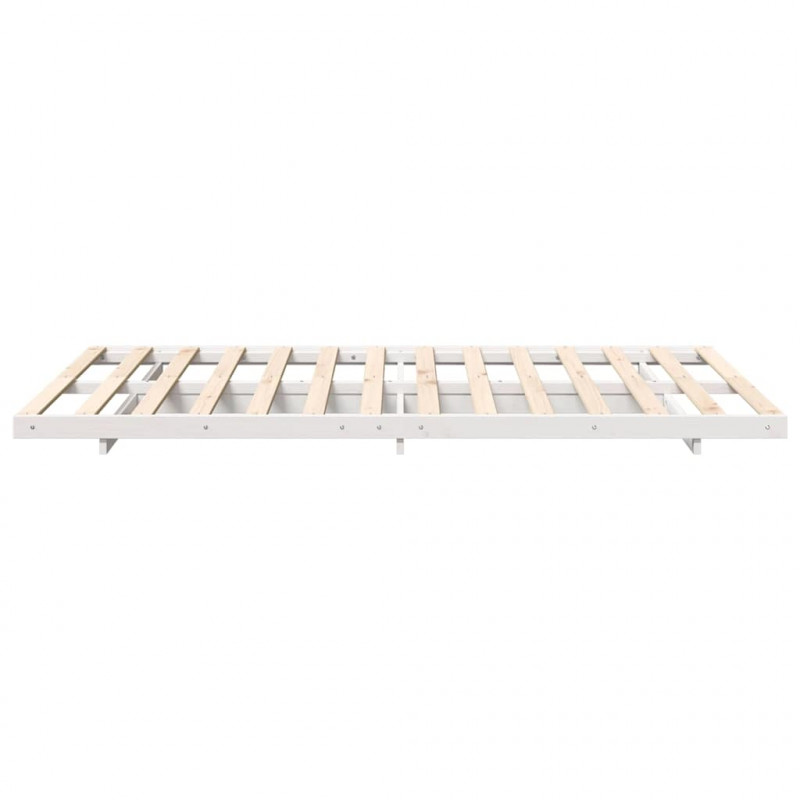 Stelaż łóżkowy Biały 135 x 190 cm Lite drewno sosnowe