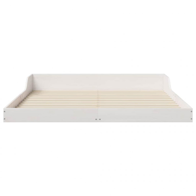 Ramka łóżka Biały 140 x 220 cm Lite drewno sosnowe