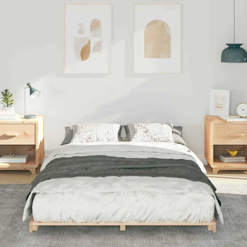 Stelaż łóżkowy Brązowy 120 x190 cm Lite drewno sosnowe