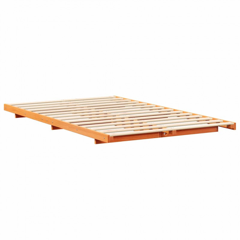 Stelaż łóżkowy Woskowy brąz 120 x190 cm Lite drewno sosnowe