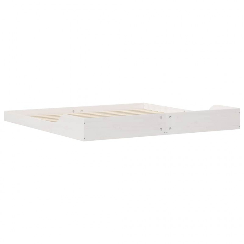 Ramka łóżka Biały 180 x 220 cm Lite drewno sosnowe