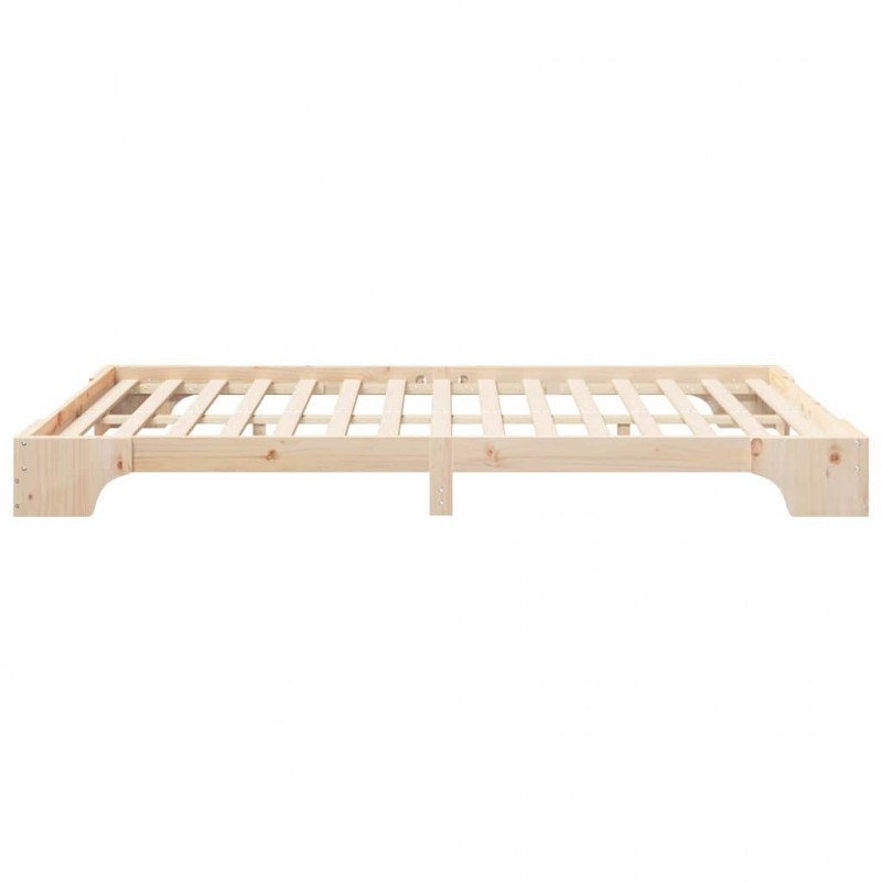 Ramka łóżka Brązowy 140 x 220 cm Lite drewno sosnowe