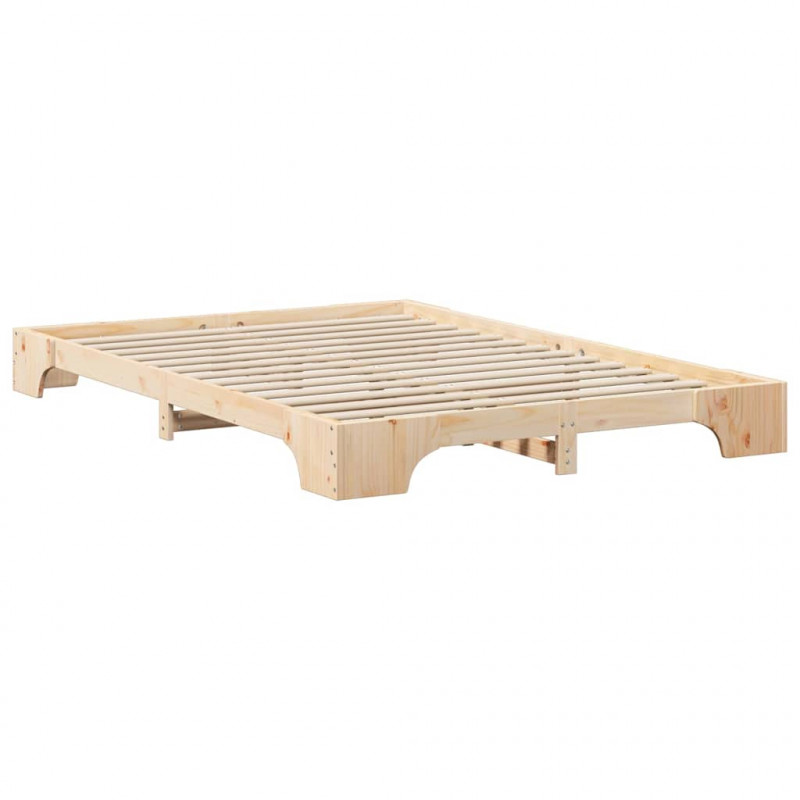 Ramka łóżka Brązowy 140 x 220 cm Lite drewno sosnowe