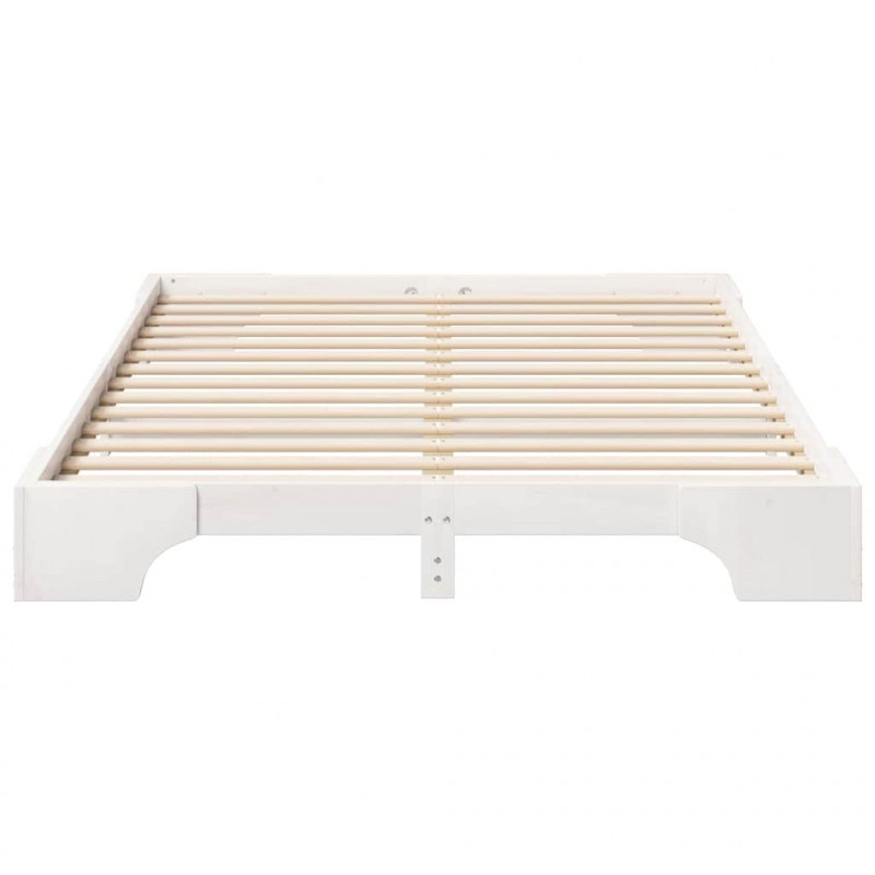 Ramka łóżka Biały 140 x 220 cm Lite drewno sosnowe
