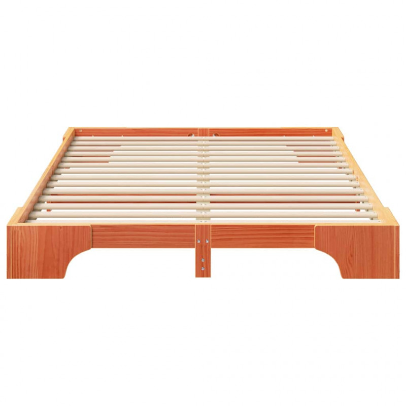 Ramka łóżka Brązowy 140 x 220 cm Lite drewno sosnowe