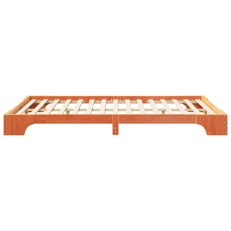 Ramka łóżka Brązowy 140 x 220 cm Lite drewno sosnowe