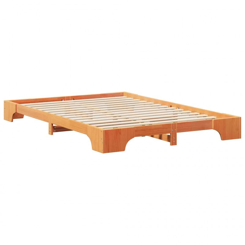 Ramka łóżka Brązowy 140 x 220 cm Lite drewno sosnowe