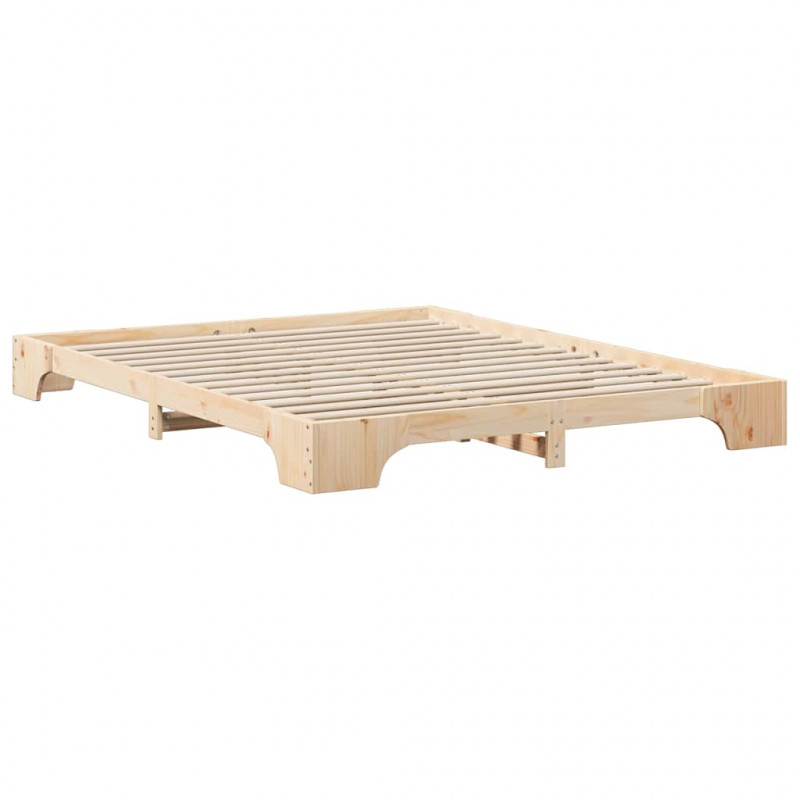 Ramka łóżka Brązowy 160 x 220 cm Lite drewno sosnowe