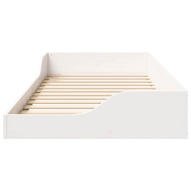 Ramka łóżka Biały 100 x 200 cm Lite drewno sosnowe