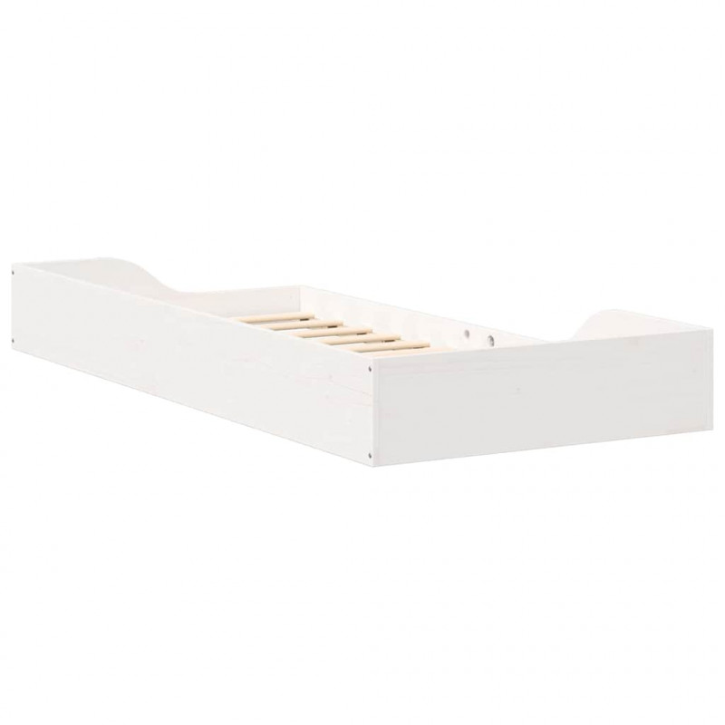 Ramka łóżka Biały 100 x 200 cm Lite drewno sosnowe