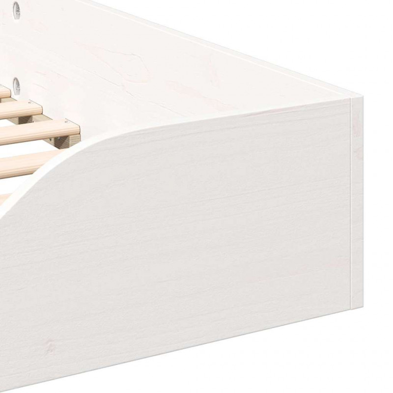 Ramka łóżka Biały 100 x 200 cm Lite drewno sosnowe