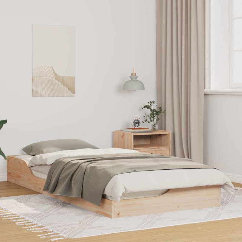 Ramka łóżka Brązowy 90 x 200 cm Lite drewno sosnowe