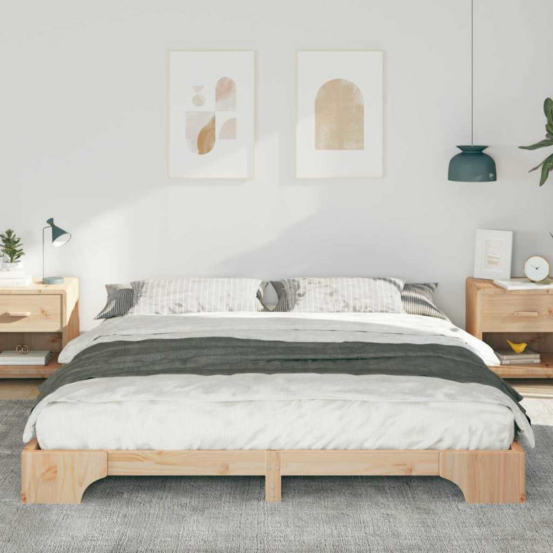 Ramka łóżka Brązowy 180 x 220 cm Lite drewno sosnowe
