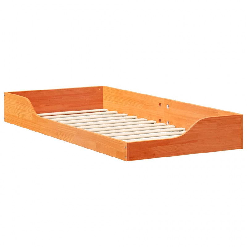 Ramka łóżka Woskowy Brąz 90 x 200 cm Lite drewno sosnowe