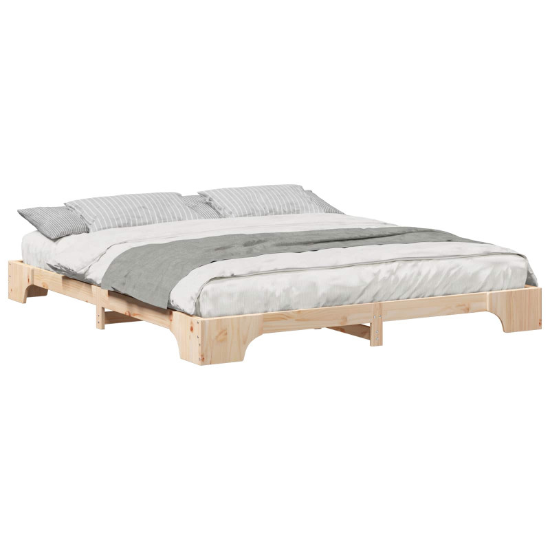 Ramka łóżka Brązowy 200 x 220 cm Lite drewno sosnowe