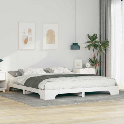 Ramka łóżka Biały 200 x 220 cm Lite drewno sosnowe