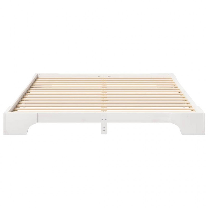 Ramka łóżka Biały 200 x 220 cm Lite drewno sosnowe