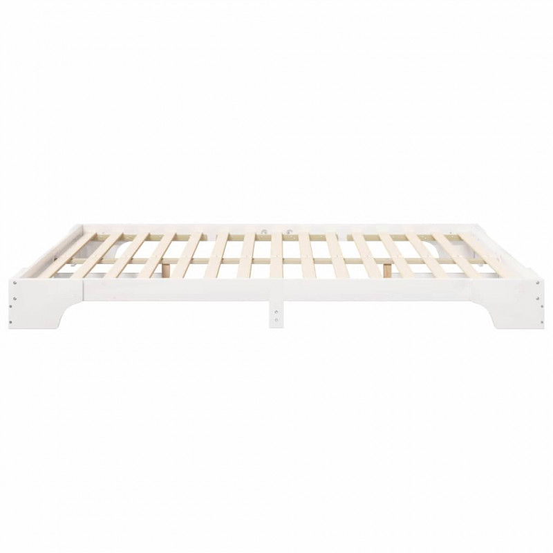 Ramka łóżka Biały 200 x 220 cm Lite drewno sosnowe