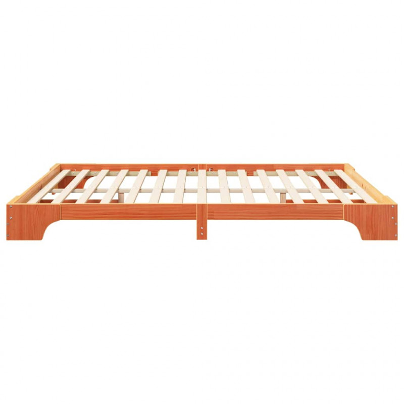 Ramka łóżka Brązowy 200 x 220 cm Lite drewno sosnowe