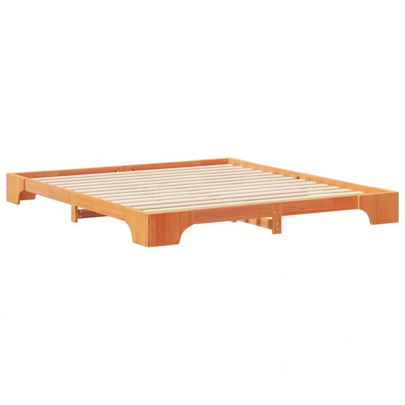 Ramka łóżka Brązowy 200 x 220 cm Lite drewno sosnowe