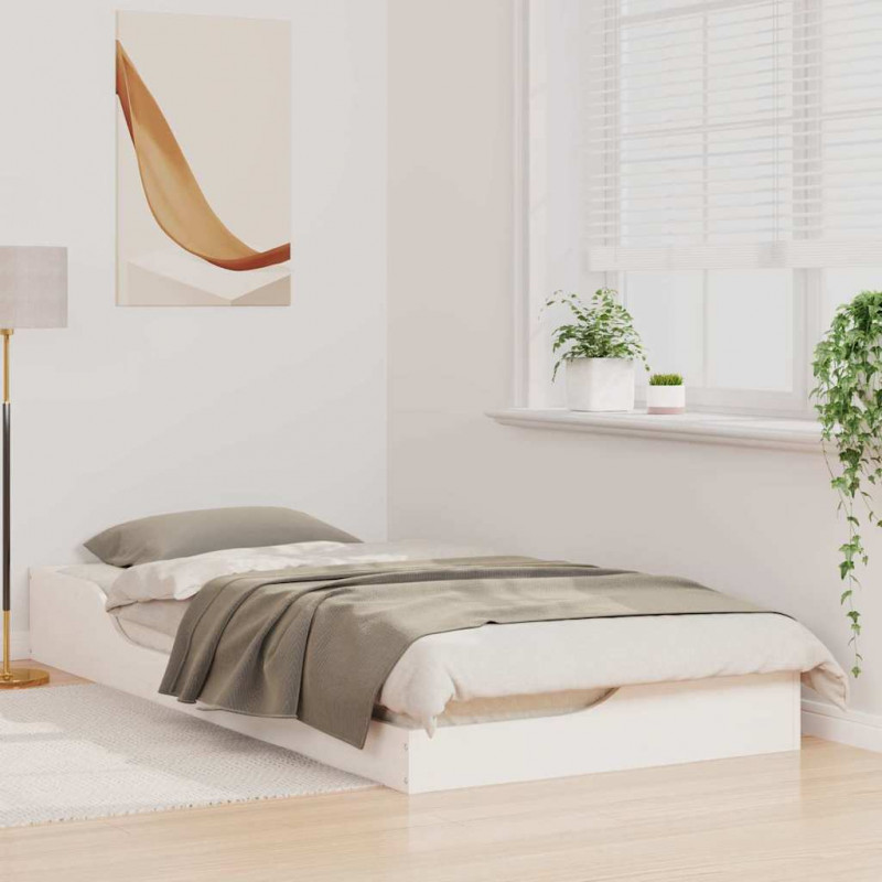 Ramka łóżka Biały 80 x 200 cm Lite drewno sosnowe