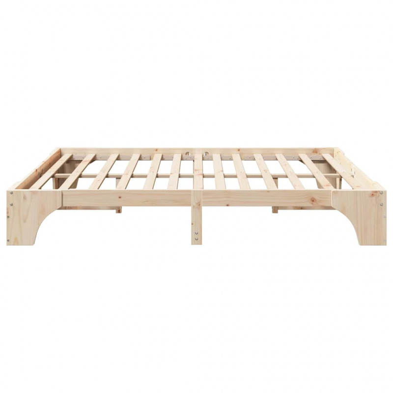 Ramka łóżka Naturalny 200 x 200 cm Lite drewno sosnowe