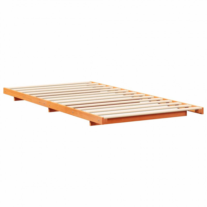 Stelaż łóżkowy Woskowy brąz 75 x 190 cm Lite drewno sosnowe